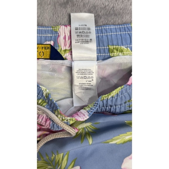 Polo Ralph Lauren Swim Trunks Mens L Blue Floral Hawaiian Board Shorts Tropical - Picture 7 of 10